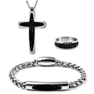 Men's All Natural Black Spinel Paved Jewelry Collection